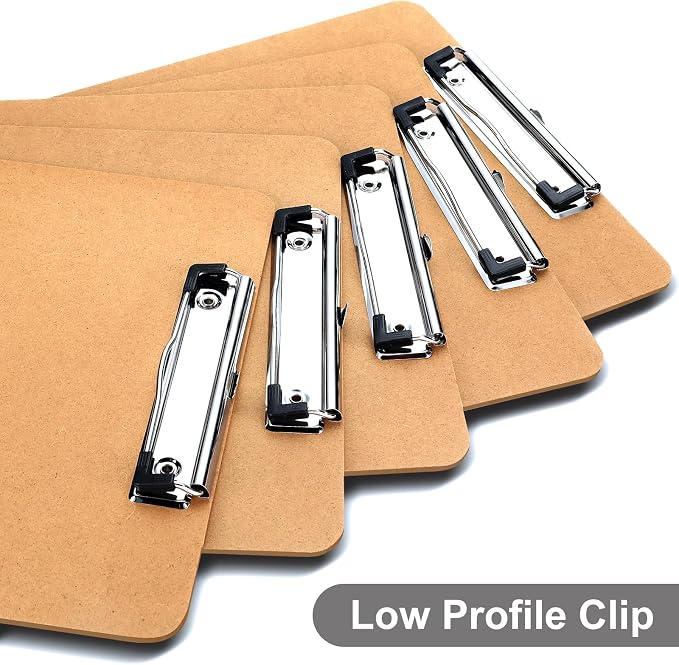Wood Clipboards Set of 2, Letter Size Hardboard Clip Board 8.5x11 | A4 Standard - Image 4