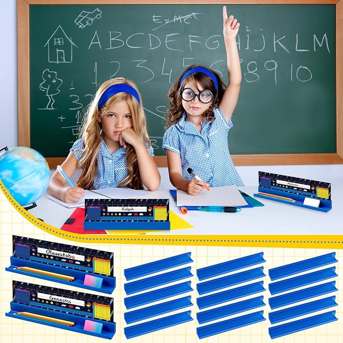 PerKoop 5 Pcs Classroom Desk Name Plates Holder Set Index Cards Storage - Image 7
