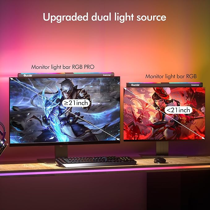 Quntis Monitor Light RGB PRO Backlight, Eye-Care Dual Light Computer Light Bar - Image 2