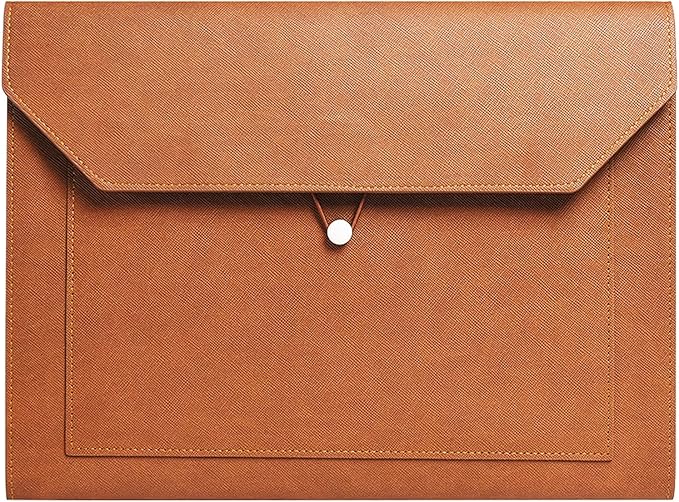 PU Leather A4 File Folder Document Holder 2 Pockets Portfolio Envelope Folder by yufocusqc