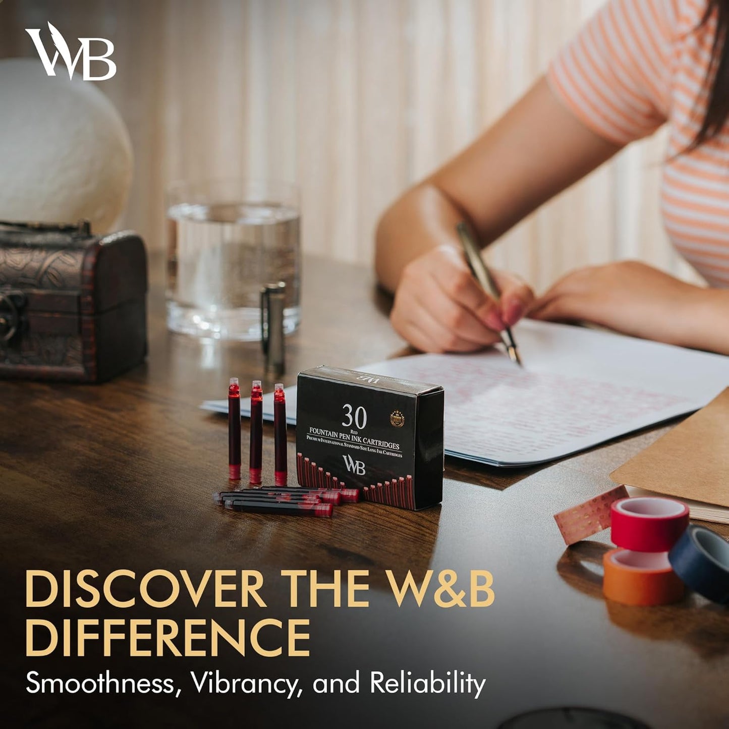 Wordsworth & Black Fountain Pen Ink Refills - Set of 30 Yellow Ink Cartridges - International Standard Size - Length APPR 2.3" - Base Diameter APPR 0.24" - Disposable and Generic