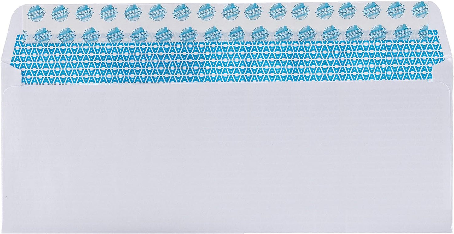 40#10 Security Tinted Self-Seal Envelopes - No Window, EnveGuard, Size 4-1/8 X 9-1/2 Inches - White - 24 LB - 40 Count (34140)
