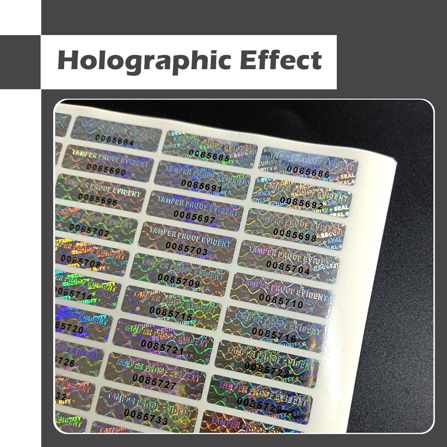 680pcs Tamper evident Hologram Stickers Original Security Labels Warranty Void Seal Tamper Proof Sticker with Unique Serial Number 1x0.3inch