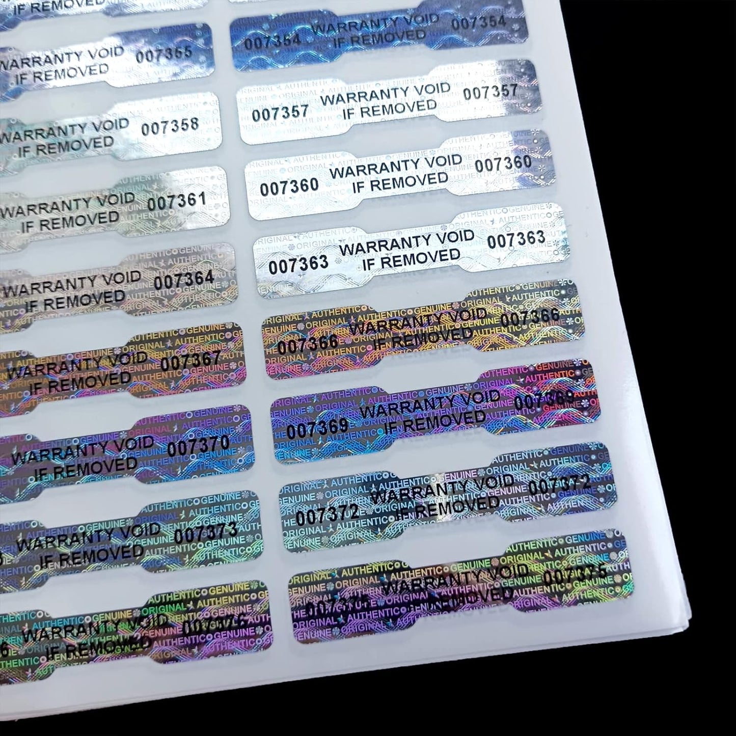 Hologram Tamper Evident Stickers, Void High Security Sticker, DogBone Warranty Tamper Proof Sealing Labels, Unique Sequential Serial Numbering (2Inch X 0.4Inch,GQYH) (580)