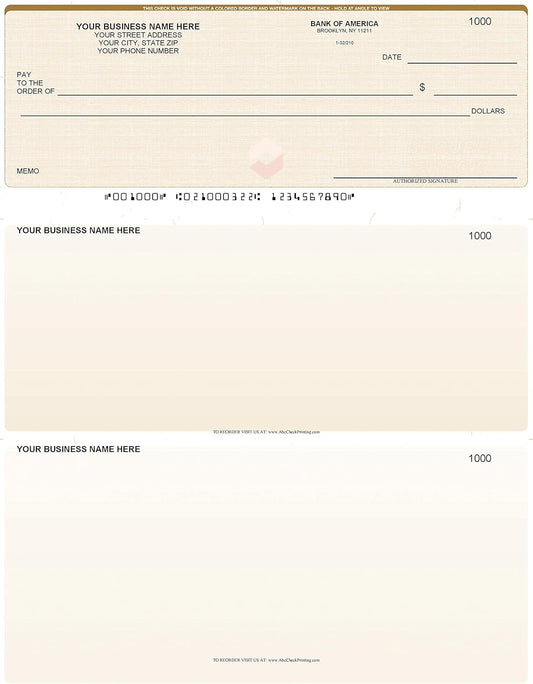ABC Computer Checks Compatible w/QuickBooks, Checks on Top, Gold Linen (250 Sheets)