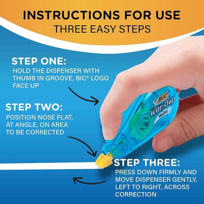 BIC Wite-Out Brand Mini Correction Tape, 16.4 Feet, Compact Tape Office or - Image 7