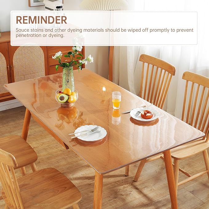 Warmstar Clear Table Protector 2mm Thick, 28 x 48 Inch Clear Table Cover - Image 4