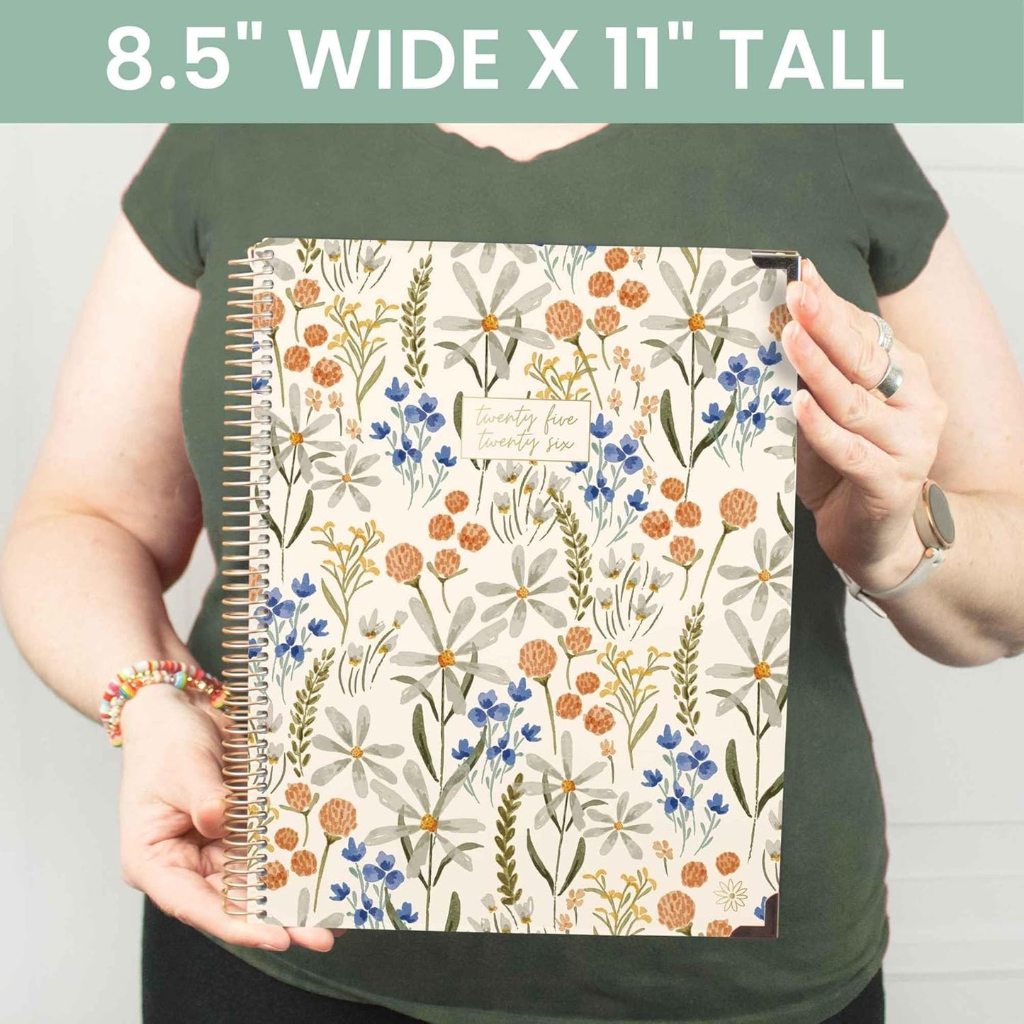 bloom daily planners HARDCOVER 2025-2026 (8.5" x 11") Academic Year Day Planner (July 2025 - July 2026) - Task Goal Organizer - Monthly & Weekly Inspirational Agenda Book - Whimsical Wildflowers