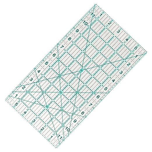 MANUFORE Quilting Ruler 6” x 12” Sewing Acrylic Ruler Anti-Slip Ruler DIY by MANUFORE