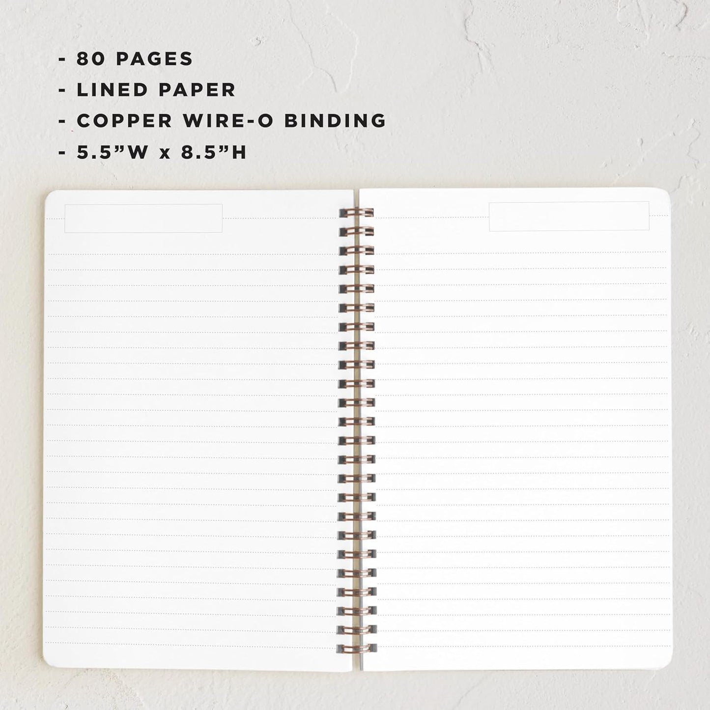 Minted Black Bow Notebook, Writing Journal for Notes & Journaling, Durable Acrylic Free Cover, Modern, Colorful & Simple Spiral Bound Journal Notebook with 80 Lined Pages, 5.5" x 8.5"