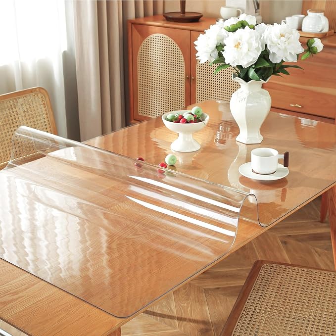 OstepDecor Clear Table Cover Protector 36 x 84 Inch, 1.5mm Thick Plastic Table - Image 2