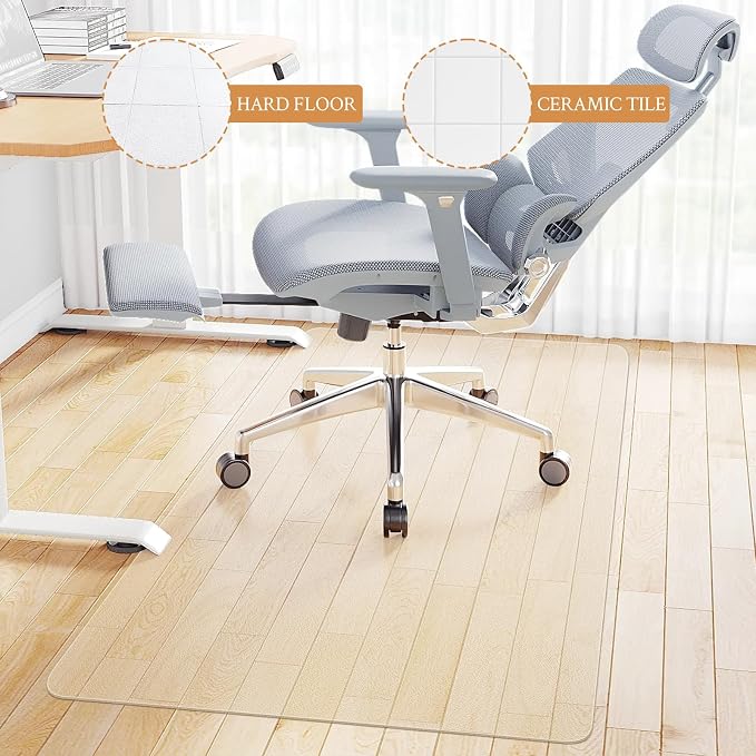 KMAT Office Chair Mat, Easy Glide Hard Wood Tile Floor Mats, Heavy Duty Floor - Image 4