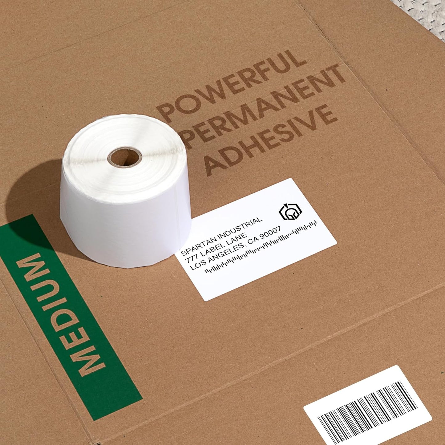 Spartan Industrial - 3" X 2" Direct Thermal Labels, Perforated Postage Shipping Labels, Compatible with Rollo & Zebra Desktop Printers - 10 Rolls, 700/Roll