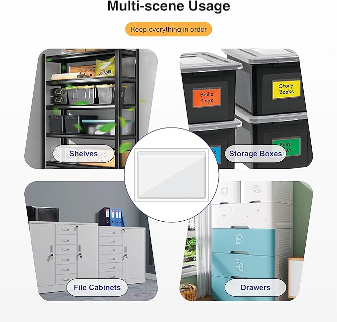 IMAGAME Clear Adhesive Business Card Pocket swith Side Open - Image 4