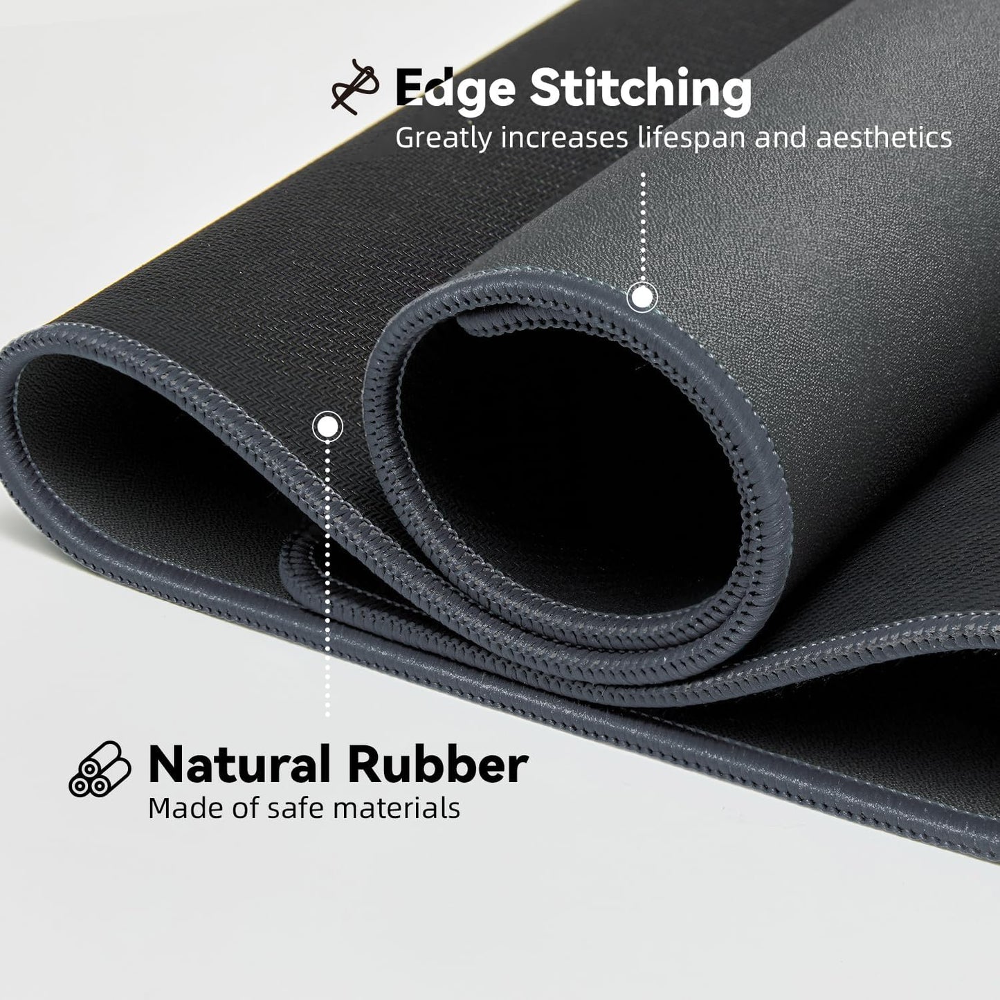 Waterproof Large Gaming Mouse Pad with Durable Stitched Edges, Non-Slip Rubber Base, Smooth Surface Mouse Mat Desk Pad for Home Office Gaming, 31.5"x11.8"x0.12", Dark Gray