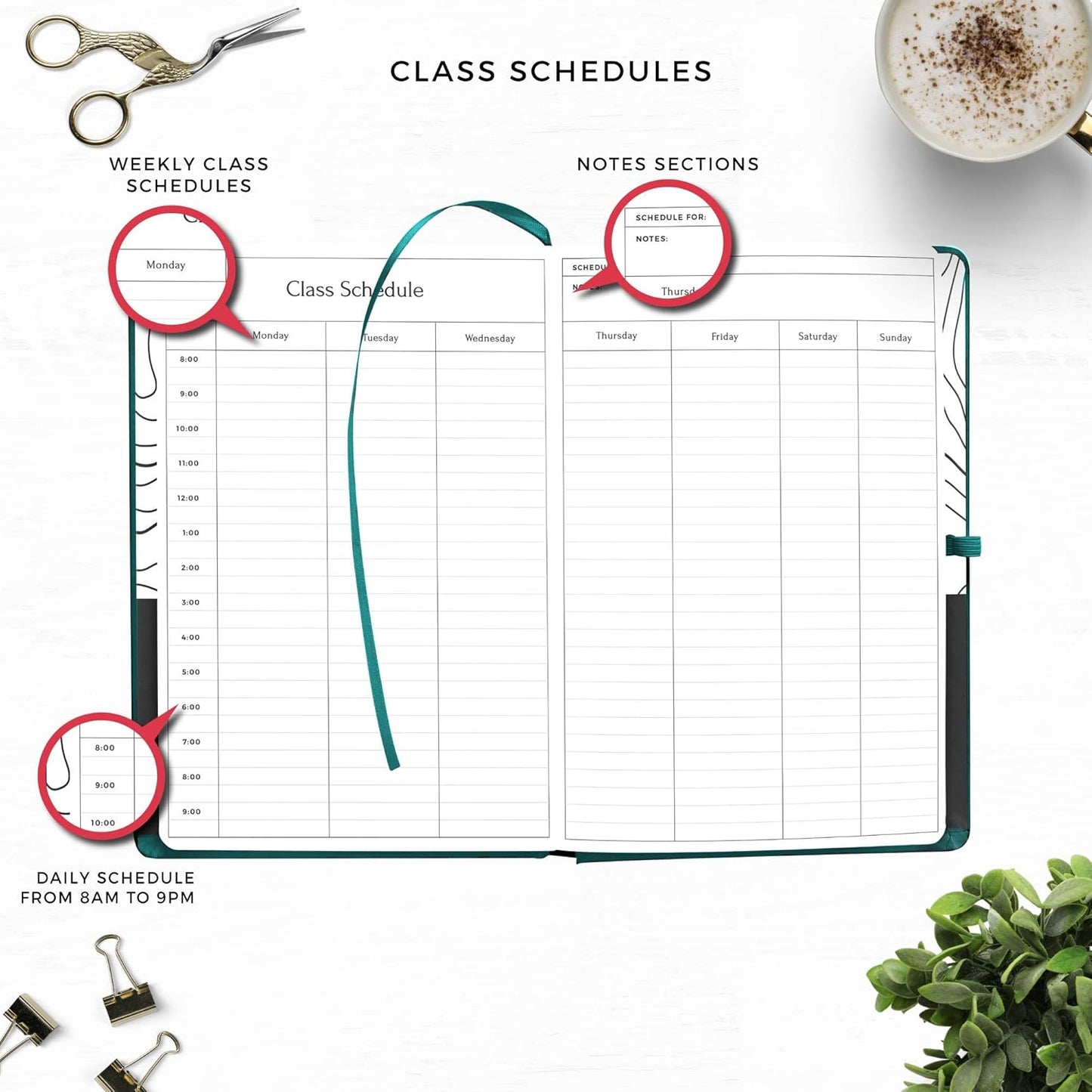 Smart Planner 2022 A5 Size 8.6 x 5.7 inches Undated Daily Planner for School - Student Planner for Maximizing Focus and Productivity (Light Green)