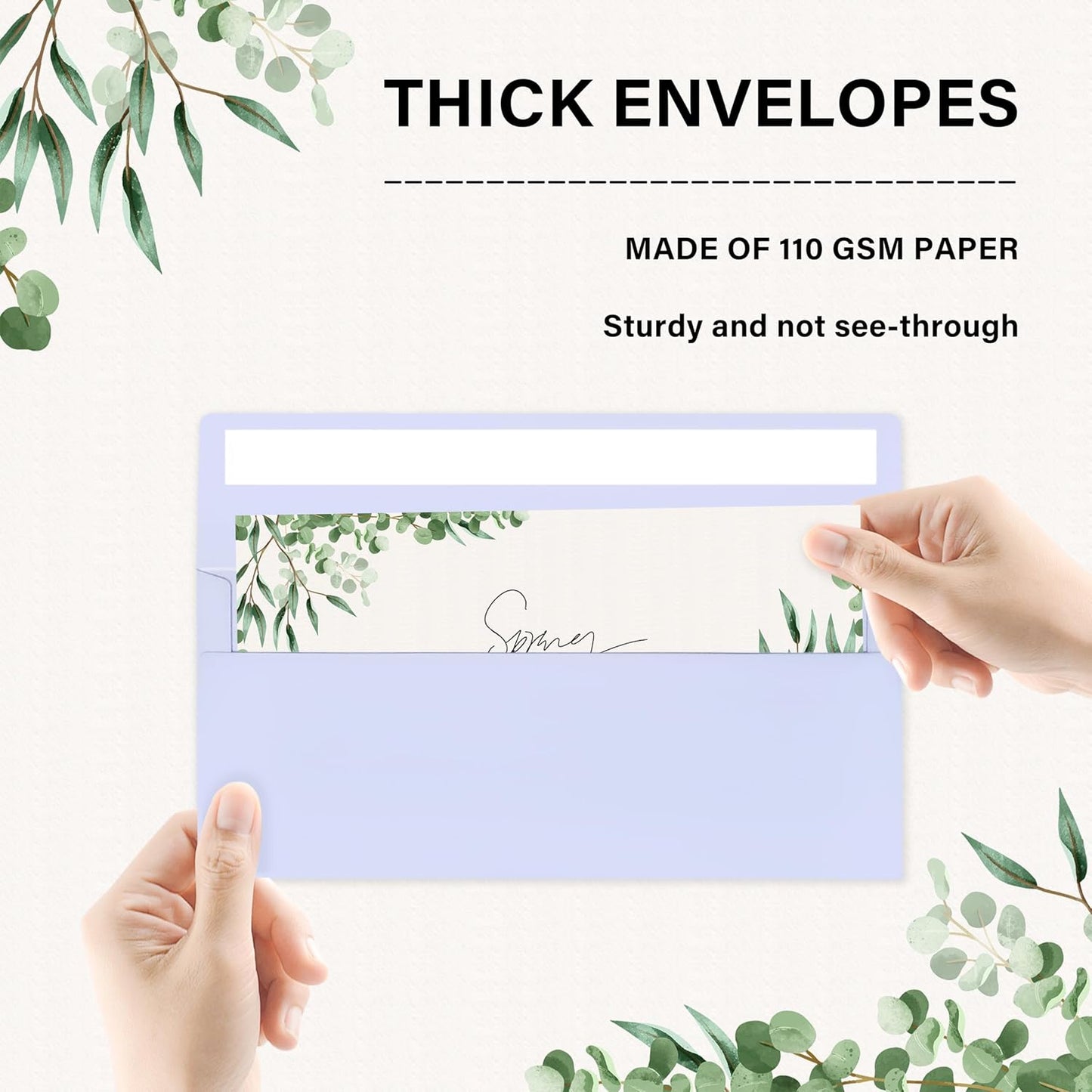 50 Pack #10 Business Envelopes, Self Seal Standard Lavender Envelopes for Secure Business & Legal Mailing, Office, Checks, Letter, Invoices, 4 1/8 x 9 1/2 Inches