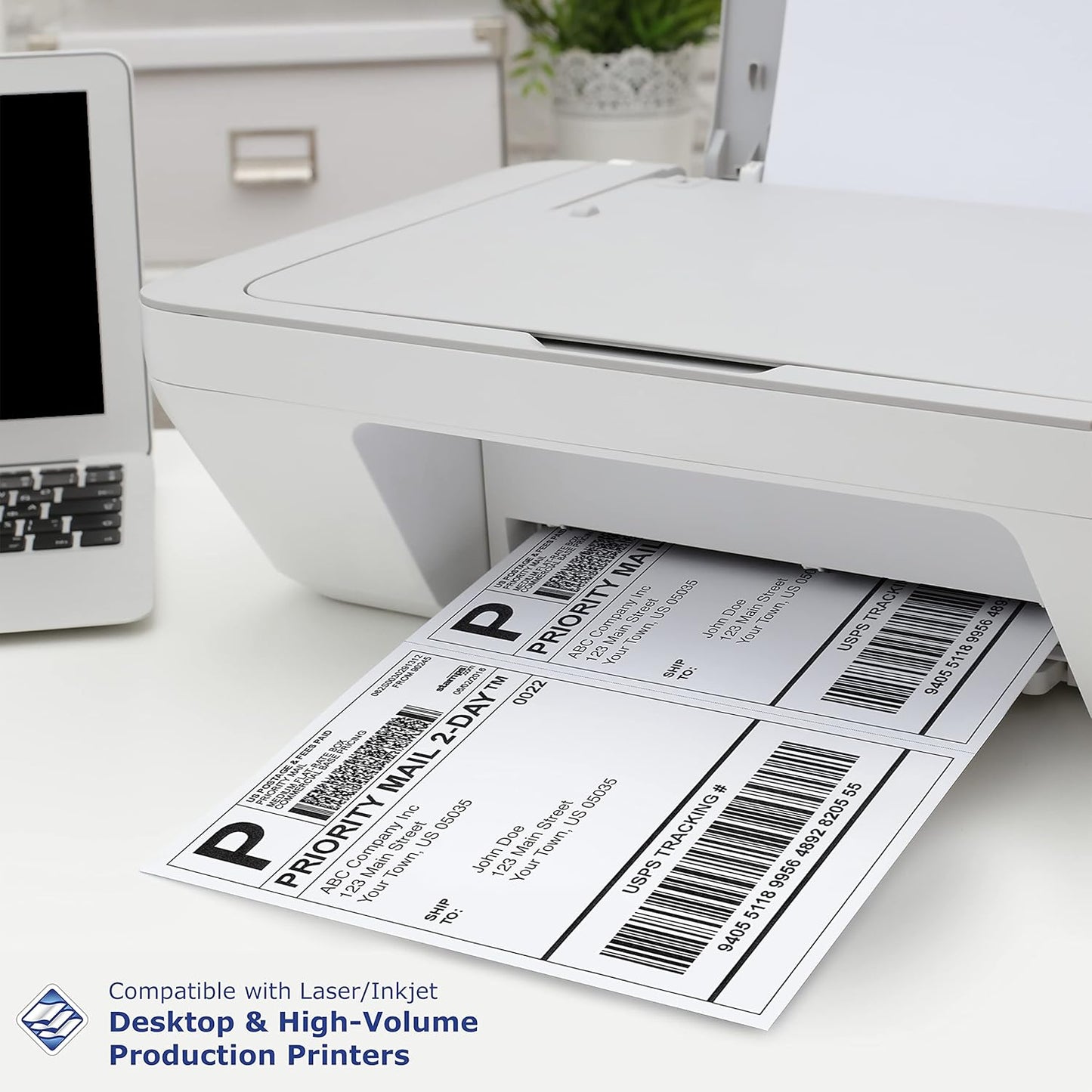 PrintWorks Professional Half Sheet Perforated Paper 8.5” x 11” - Perfect For W-2, 1099, & Statement Use - Made in the USA - 2500 Sheets - 24 lb - A5 Paper - Printer Compatible - White (04118C)