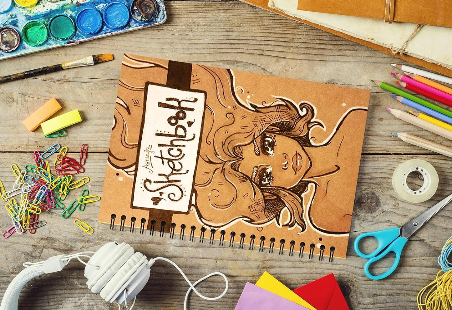 YOTNUS 100 Pcs A5 Spiral Notebooks Journal with Kraft Cover, 5x8 Inches, Ruled Lined Paper, for Work, Sketches, Study, Notes Taking, Gifts, Brown (100 PCS(Lined))