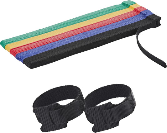 50 Pcs 10-Inch Heavy-Duty Self-Fastening Cable Ties - Durable, Reusable Straps for Wire Organization, Ideal for Home, Office, Garage, and Outdoor Use