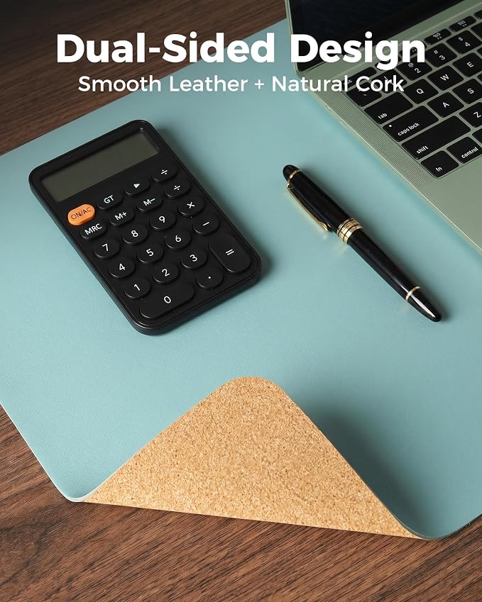 Aothia Double-Sided Desk Pad – 25.6"x13.7" Large Mouse Pad, Leather Desk Mat - Image 2