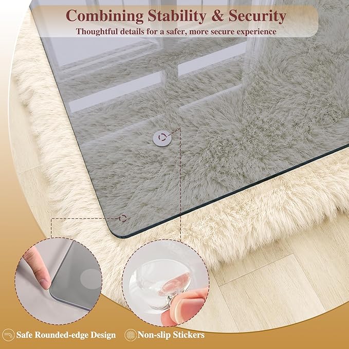 Tempered Glass Chair Mat for Carpet，30"x55" Office Mats for Rolling Chairs - Image 5
