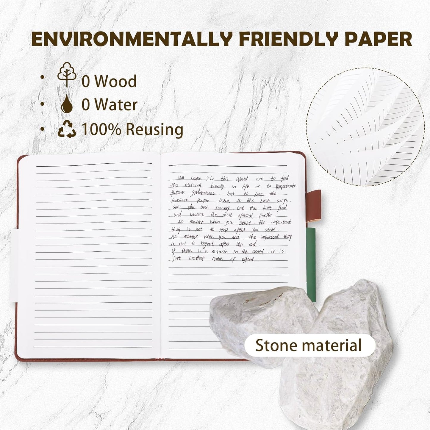 Stone Paper Notebook for Women Men, Waterproof Notebook Hardcover Executive Journal, Ruled Notebooks for Writing, Business, Work ＆ School, 160 Pages Notebook with Gift Box (B5 Pink)