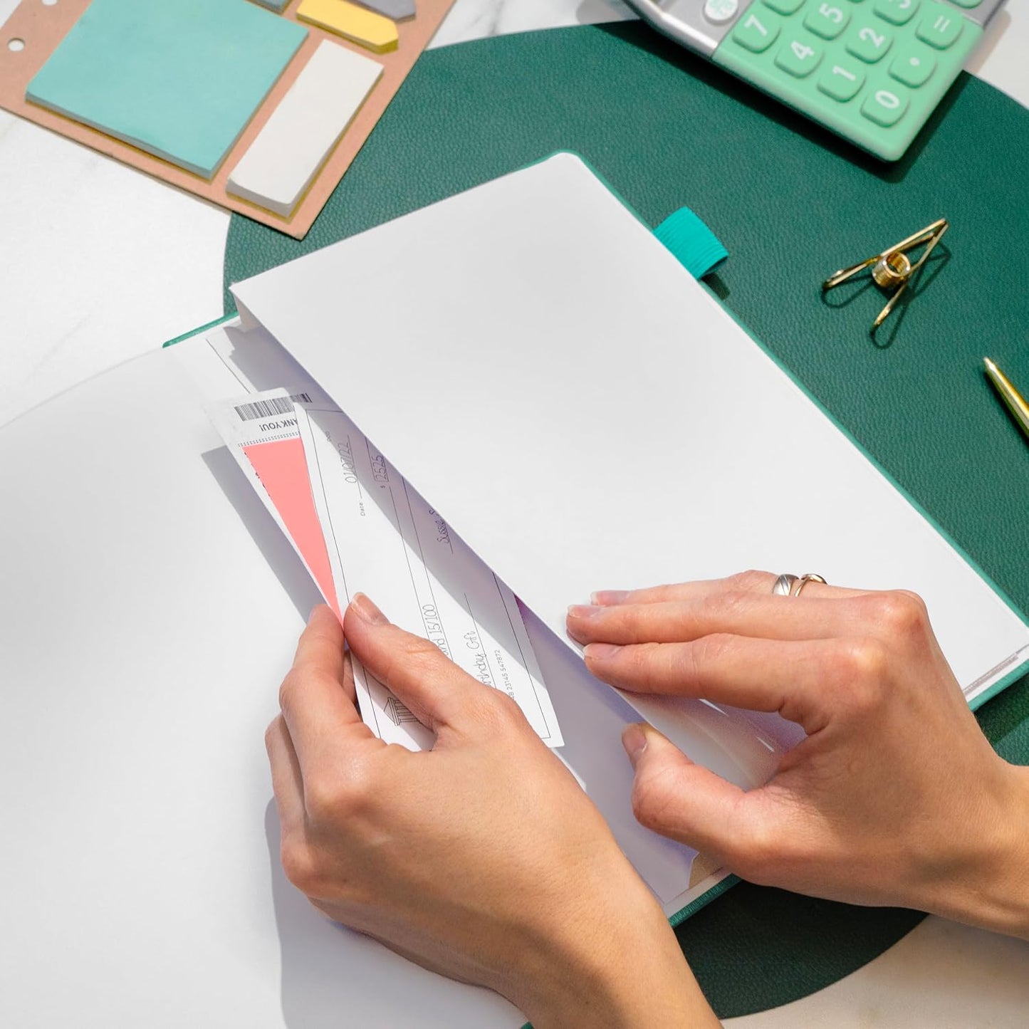 Clever Fox Check Register Book - Deluxe Transaction Register, Accounting Ledger Book, Checkbook Register & Checking Account Register Book for Personal and Work Use, Large Size, 7x10” - Turquoise