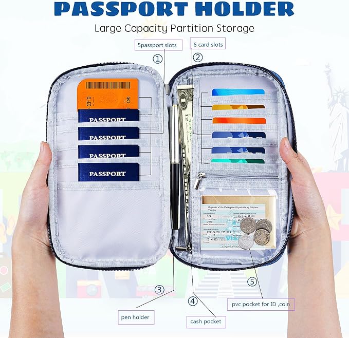 Amazing, RFID Family Passport Holder, Travel Wallet, Travel Document Organizer - Image 4
