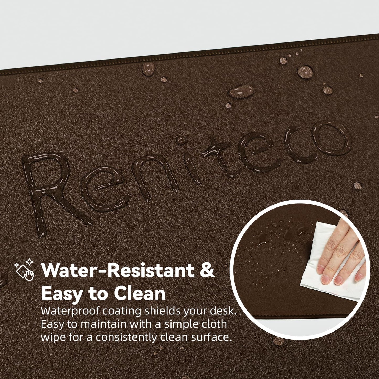 Waterproof Large Gaming Mouse Pad with Durable Stitched Edges, Non-Slip Rubber Base, Grainy Jacquard Mouse Mat Desk Pad for Home Office Gaming, 27.5"*11.8"*0.12", Coffee