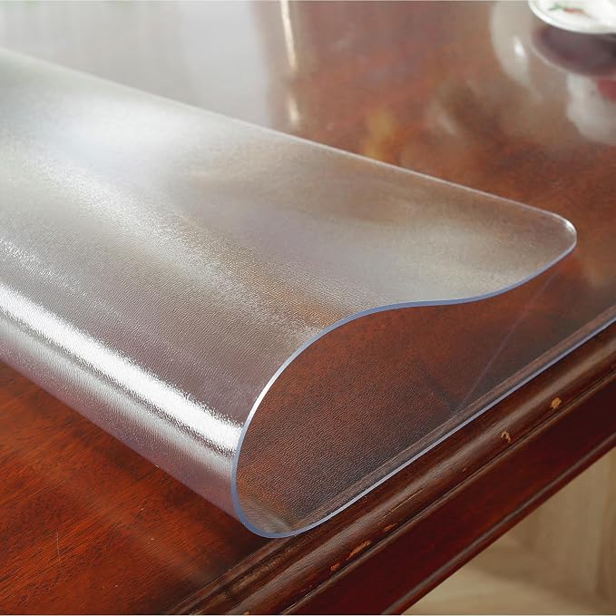 OstepDecor 42 x 64 Inch Frosted Table Cover Protector, 2mm Thick Clear Plastic - Image 9
