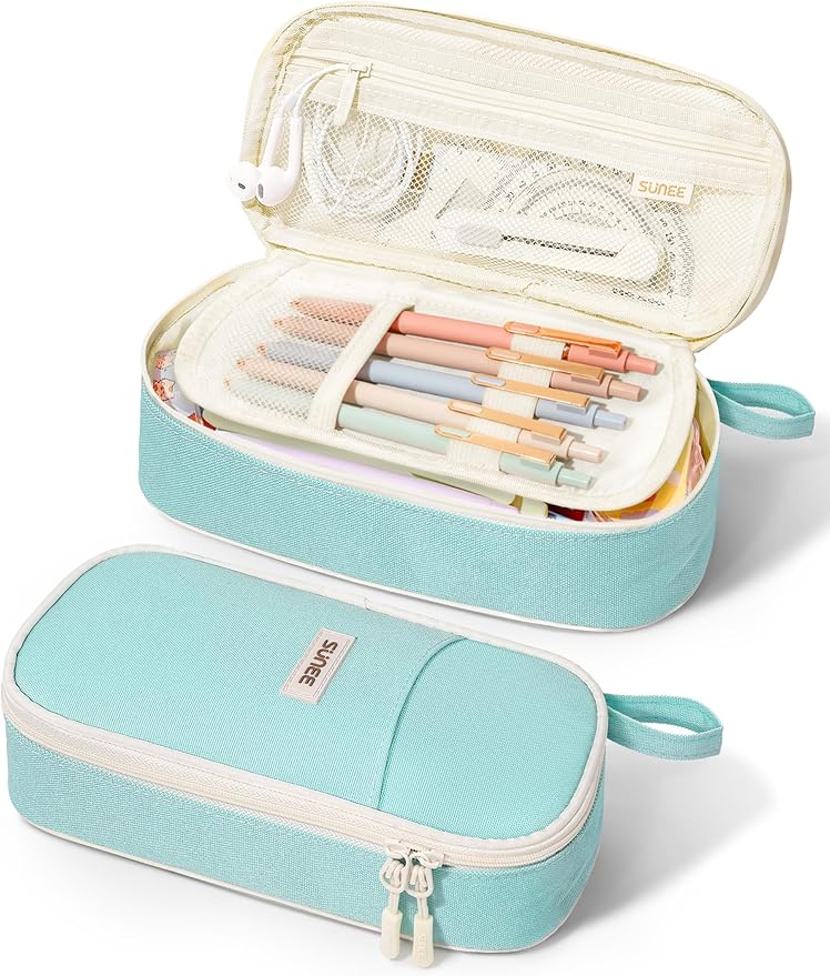 SUNEE Cute Pencil Case, Aesthetic Pen Pouch, Colored Large Pencil Bag by SUNEE