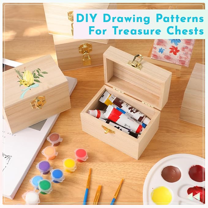 CroBlissful 24 Set 48 Pcs Unfinished Wooden Box - Image 3