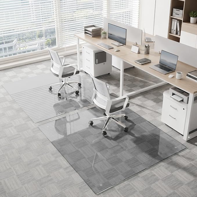 Tempered Glass Chair Mat, Hides Dirt/Fur Better, Noise-Free Gliding Shatterproof - Image 8