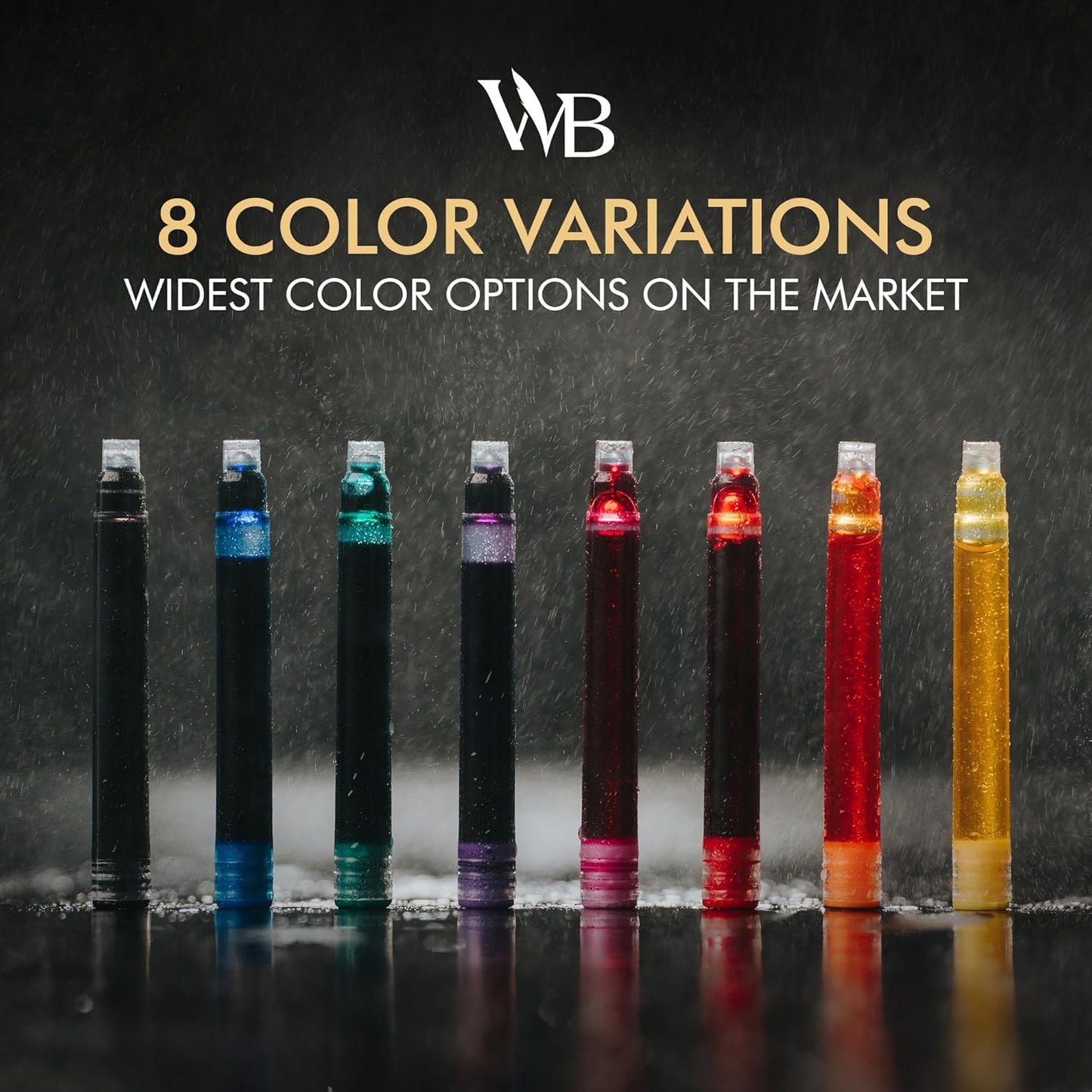 Wordsworth & Black 24 Pack Fountain Pen Ink Refills - Set of 24 Pink Ink Cartridges - International Standard Size - Length APPR 1.5" - Base Diameter APPR 0.24" - Disposable and Generic