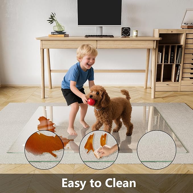 Koonmi Chair Mat for Carpet, Tempered Glass 48"x60" Office Chair Mat, Glass - Image 6