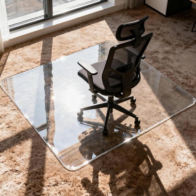 Azadx Tempered Glass Chair Mat for Carpet 40" x 48" Heavy Duty Office Chair Mat - Image 7