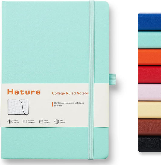 Hardcover Notebooks, A5 Lined Journals Notebook for Writing 160 Pages, 8.2 x 5.5 inch, Green Classic Ruled Notebooks for College/Work/Travel (Green, 1 Pack)