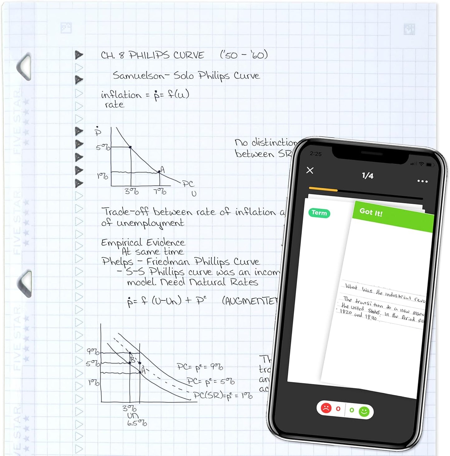 Five Star Loose Leaf Paper + Study App, Graph Ruled Filler Notebook Paper, Reinforced, Fights Ink Bleed, 8-1/2" x 11", 80 Sheets (170122)