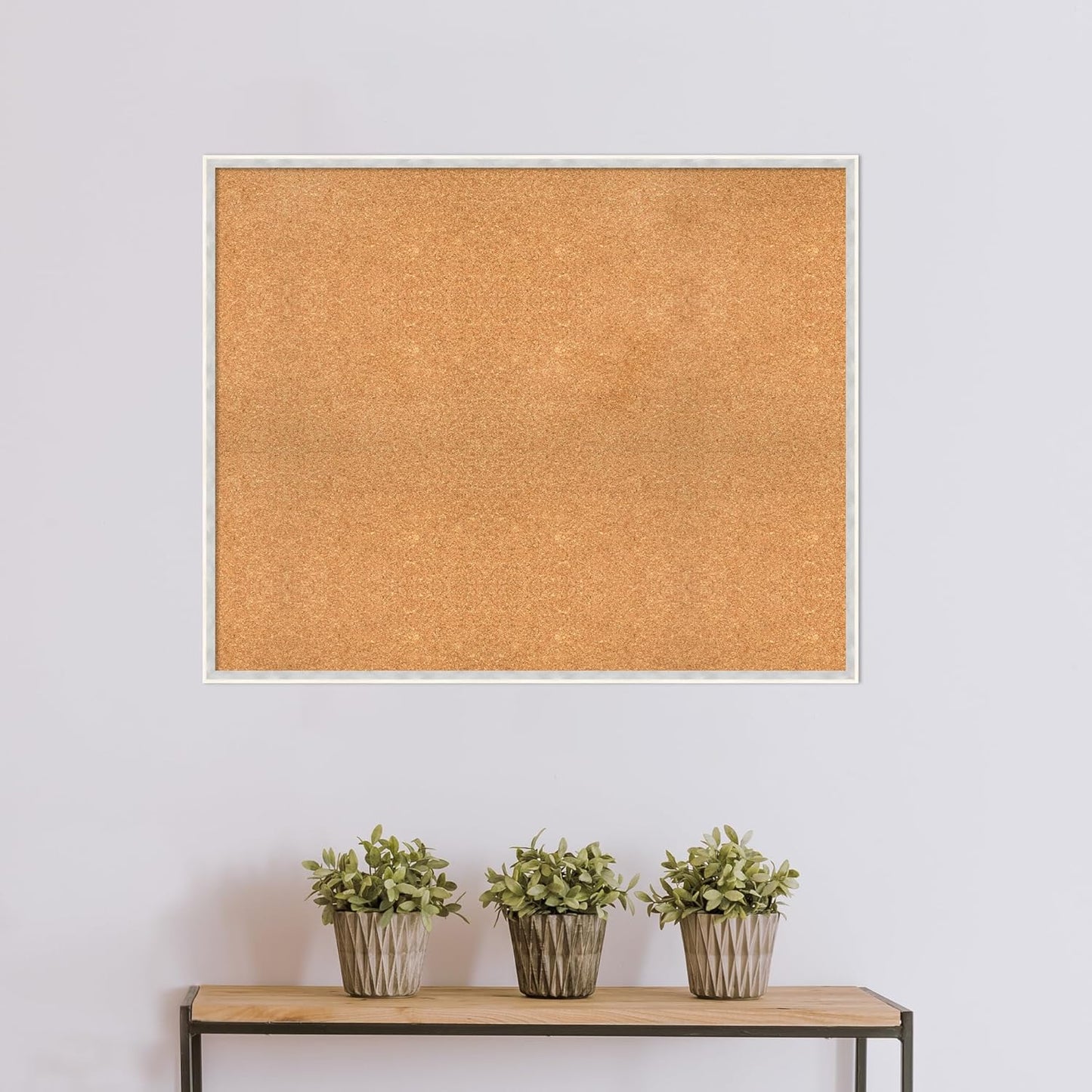 Amanti Art Natural Cork Board for Wall, 33x41 Vision Board with White Frame, X-Large Corkboard Office Decor for Home Organization, Modern Corkboard Pinboard to Display Items for Home Organization in