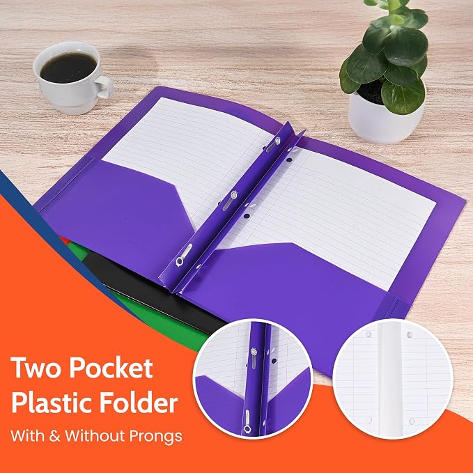 24 Pack Red Plastic Folders - Image 7