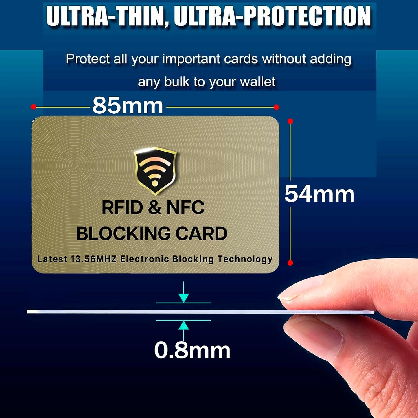 SaiTech IT RFID Protected Cards, 2 Pack One Card Protects Entire Wallet Purse For Men & Women, NFC Contactless Bank Debit Credit Card Protector ID ATM Guard Card – Golden