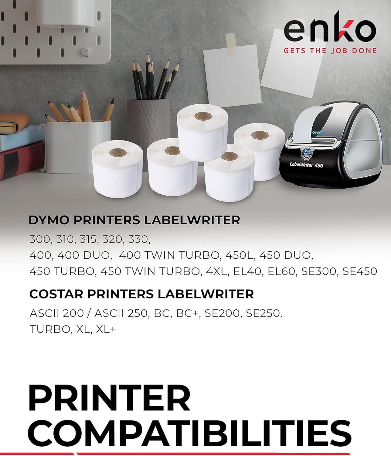 enKo (48 Rolls, 10,560 Labels) Address & Shipping Labels 30323 Compatible for Dymo LabelWriter (2-1/8 x 4")
