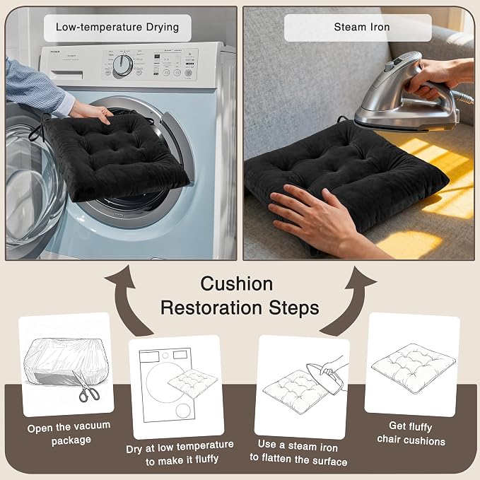 OVOV 4 Pack Chair Cushions for Dining Chairs Soft Seat Cushions for Kitchen - Image 7
