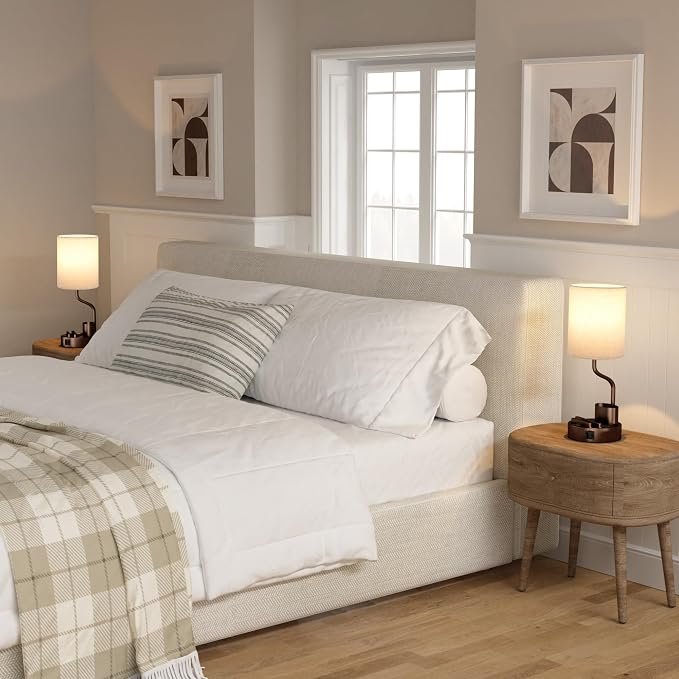 Blue Bedside Table Lamps Set of 2, Nightstand Lights - Image 5