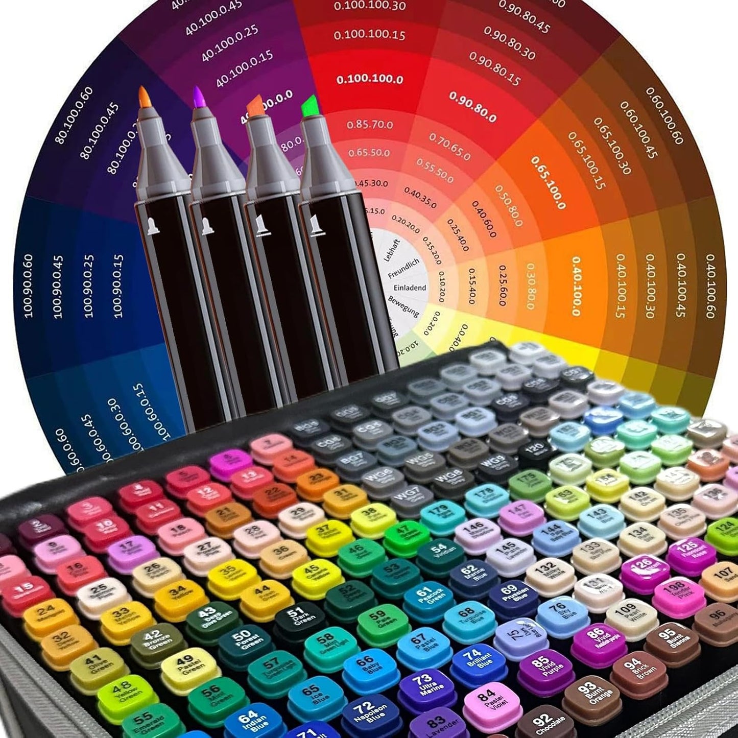 262-Color Dual-Tip Alcohol Markers Set with Shoulder Bag - Alcohol-Based Art Markers for Coloring, Drawing & Sketching -Gift for Kids, Teens, Artists