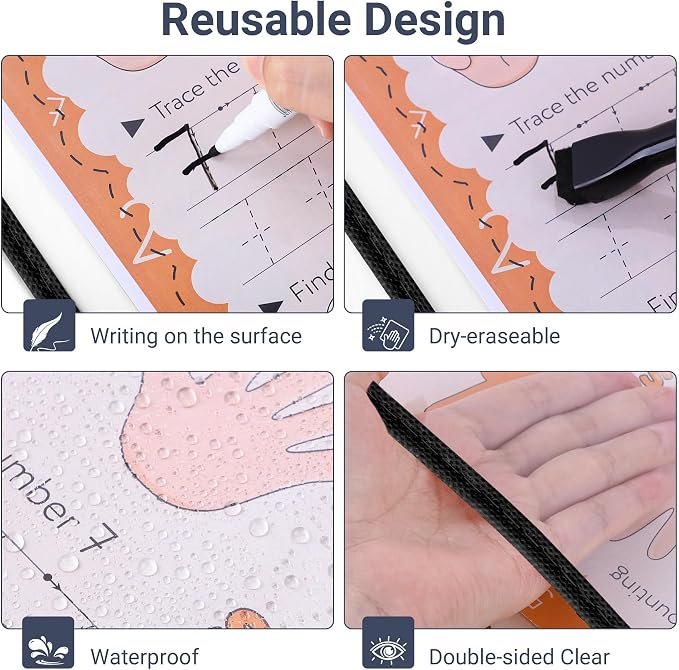 AKONEGE 50 Pack Oversized Dry Erase Pocket Sleeves - Image 4