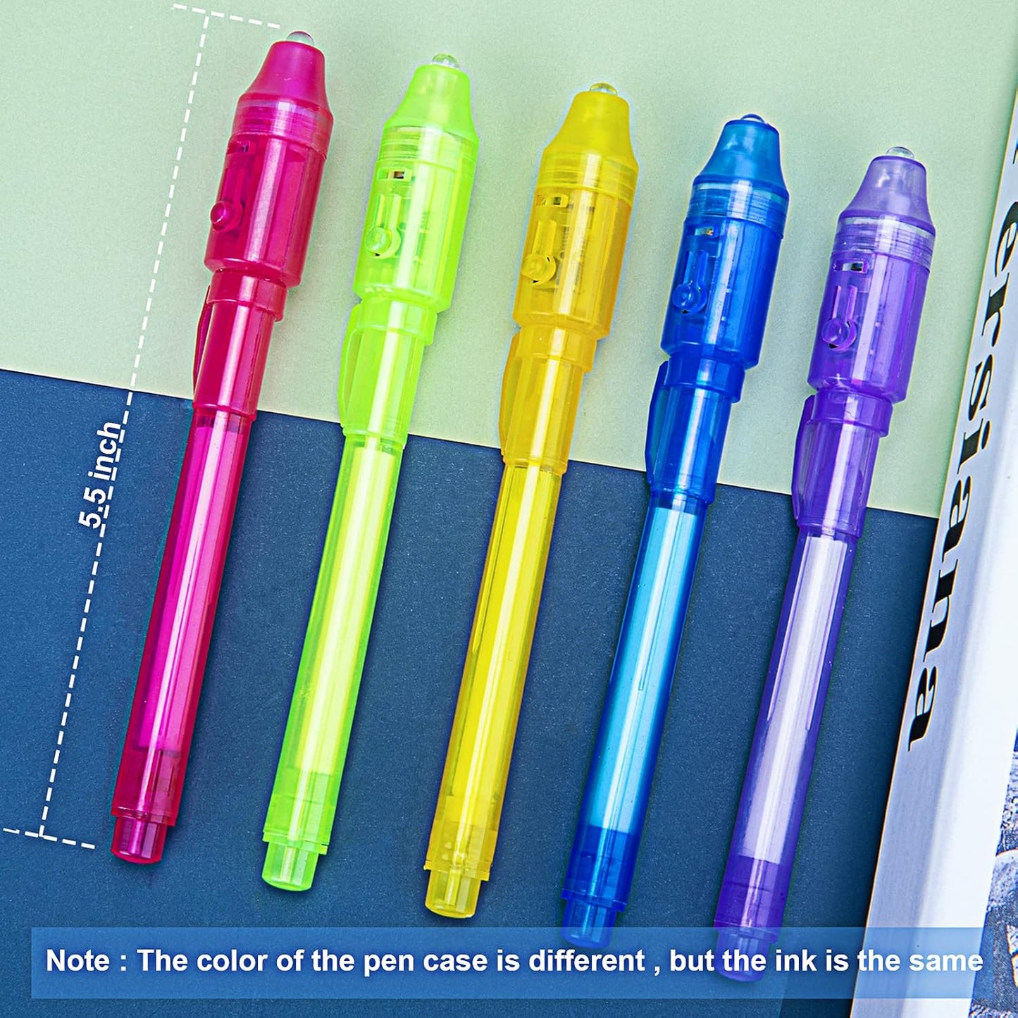 Invisible Spy Ink Pen 5 PCS, With UV Pen Light, Party Favors for Kids 8-12, Stocking Stuffers for Christmas, provide Thanksgiving, Halloween for Boys Girls Goodie Bag