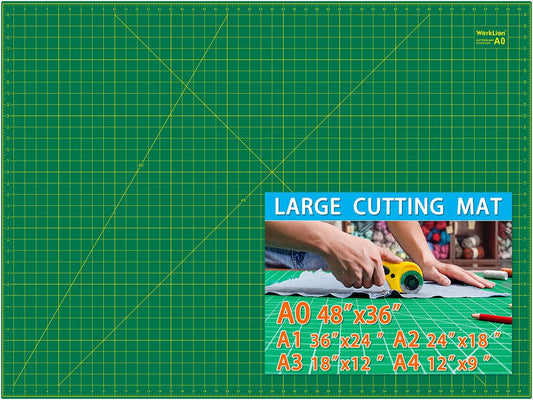 worklion self healing cutting mat 36" x 48" for sewing,fabric cutting,rotary cutting,5-layer non-slip as desk top for Scrapbooking & Quilting & Sewing & Arts & Crafts Project……