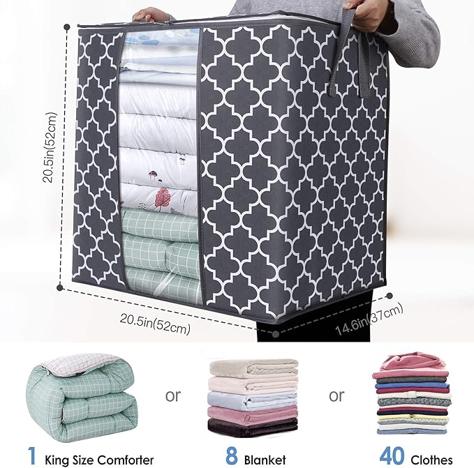 WISELIFE Storage Bags 8 Pack/100L Large Blanket Clothes Organization and - Image 2